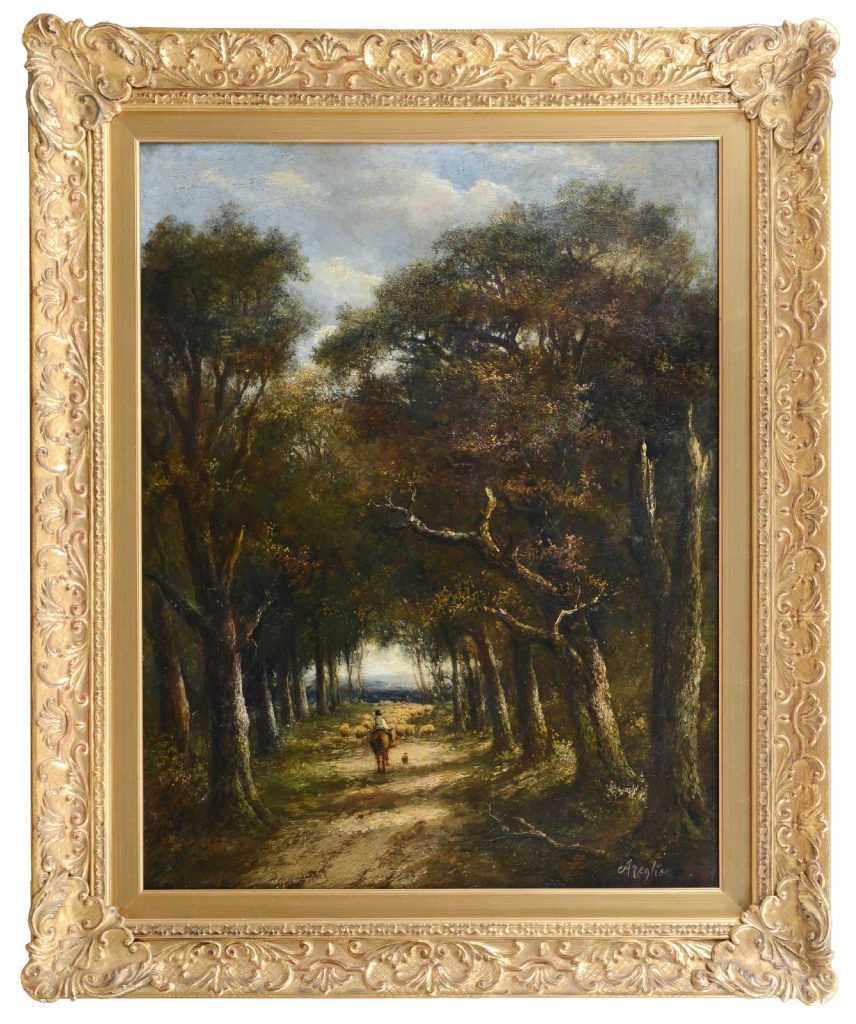 Gregge e pastore nel sottobosco