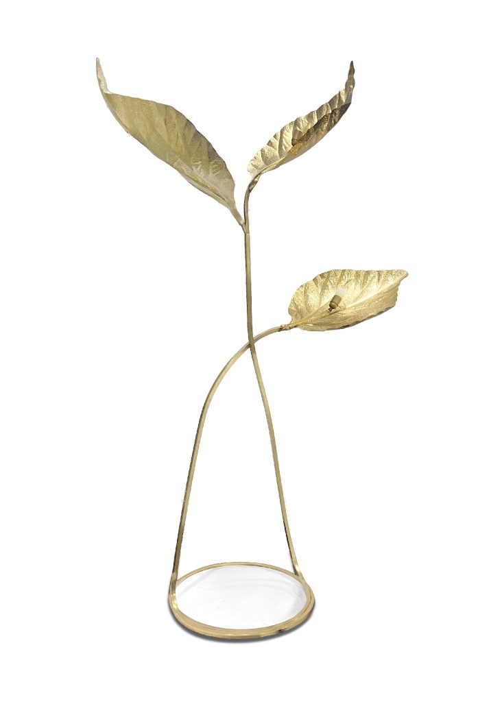 Lampada da terra a tre foglie